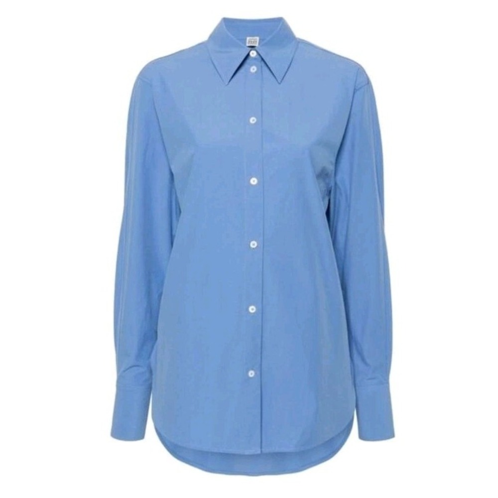 Toteme Kimono Sleeve Poplin Shirt Cornflower Blue Size 34 US 2/XS Button Up